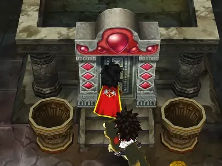 赤い扉に向かう