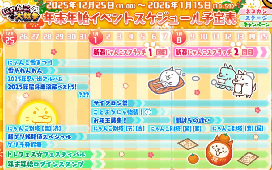 年末年始スケジュール