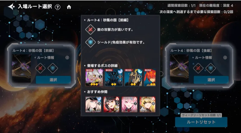 ルートによって特性が違う