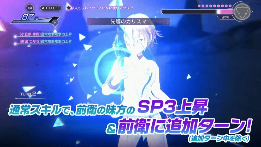 専用スキルで連撃バフを付与＆前衛追加ターン