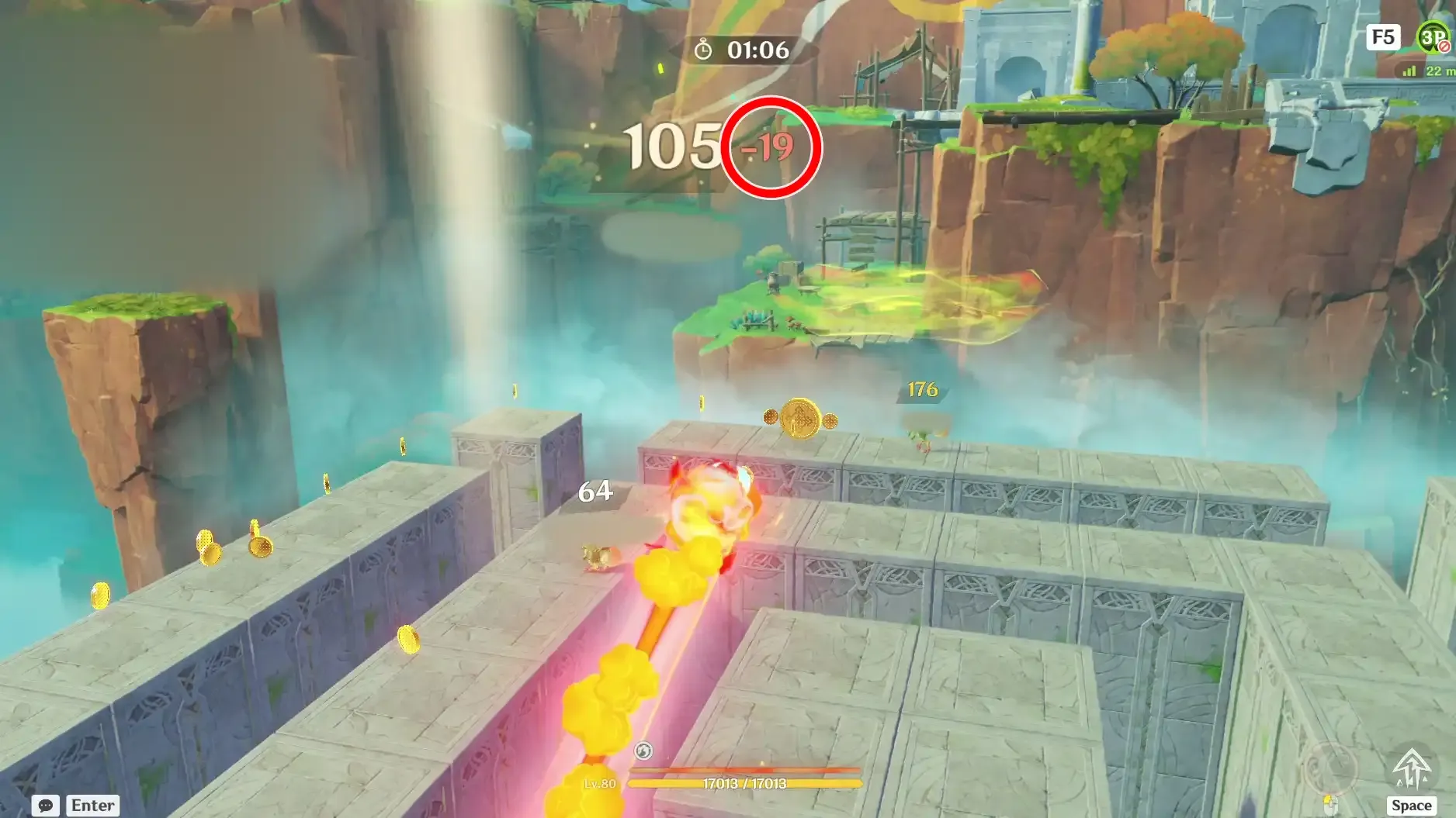 落下するとコイン減