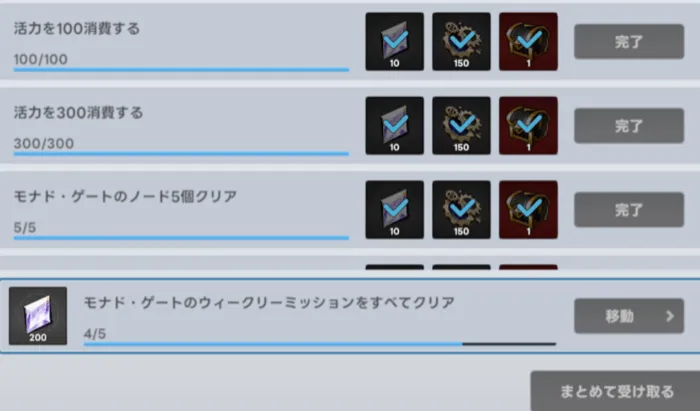 モナド・ゲートウィークリーミッション