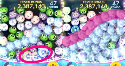 別のツムの周りも凍らせる