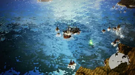 沈没船の探索の現地画像