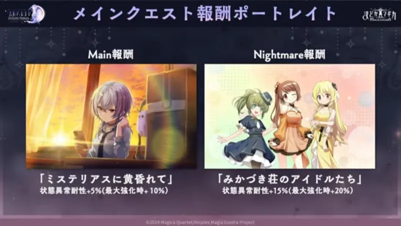 メインクエストの報酬ポートレイト