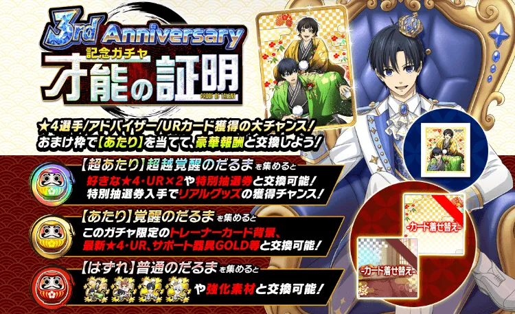 3周年才能の証明ガチャ