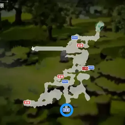 クレセントサーベルの青宝箱マップ画像