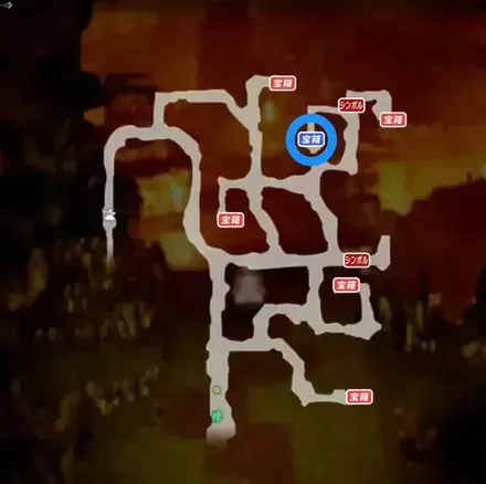 フィジカルベルトの青宝箱マップ画像