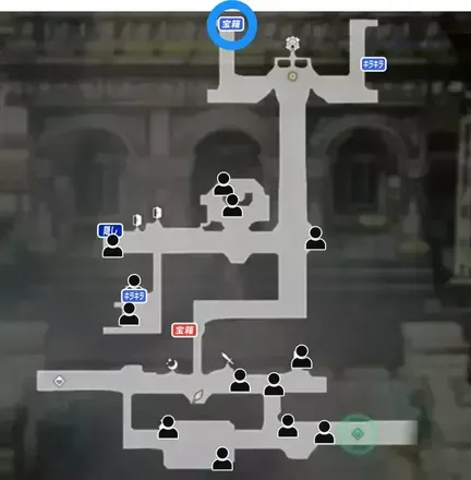 軍師の盾の青宝箱マップ画像