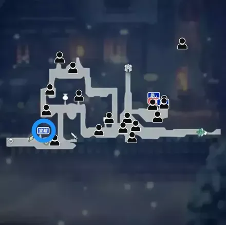 SP増強のナッツ（特大）の青宝箱マップ画像