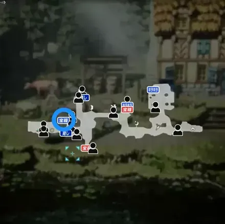 浮雲の短剣の青宝箱マップ画像