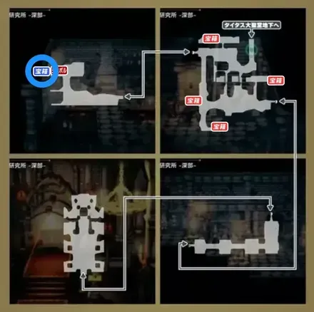 霧中の矢の極意の青宝箱マップ画像