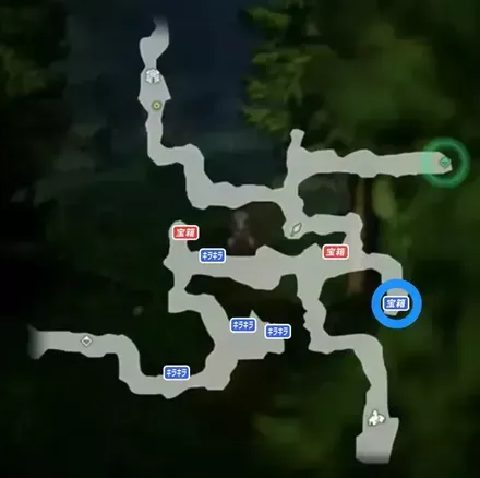 HP増強のナッツ（特大）の青宝箱マップ画像