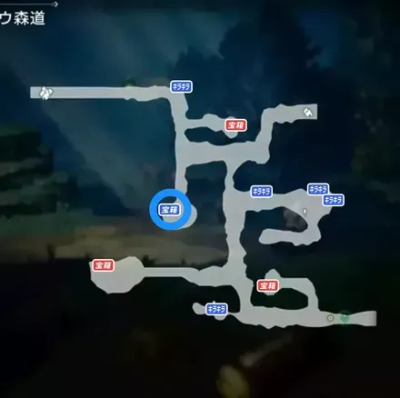 ヘヴィボーンスピアの青宝箱マップ画像