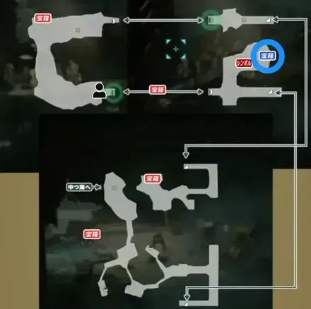 貿易風の槍の青宝箱マップ画像