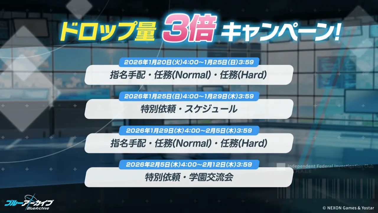 ドロップ量3倍キャンペーン