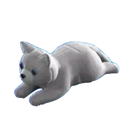 ねこのぬいぐるみのグレーの画像