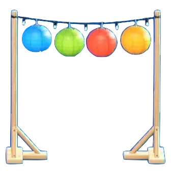 カラフルランタンのアーチのナチュラルの画像