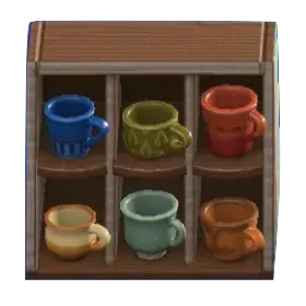 マグカップシェルフのダークブラウンの画像