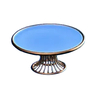 ワイヤーなテーブルのブロンズの画像