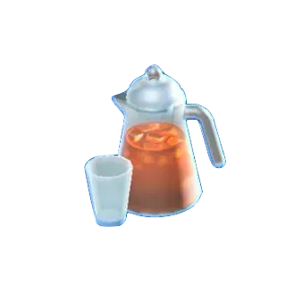 ガラスピッチャーのアイスティーの画像