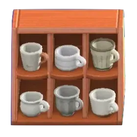 マグカップシェルフのブラウンの画像