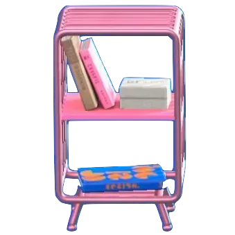 ワイヤーなシェルフのピンクの画像