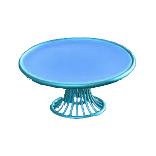 ワイヤーなテーブルのブルーの画像