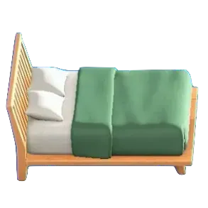 わふうモダンなベッドの深緑の画像