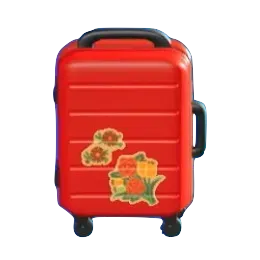 スーツケースのお花の画像