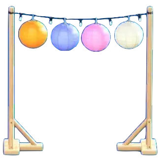 カラフルランタンのアーチのパステルの画像