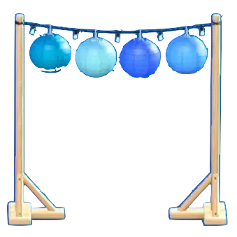 カラフルランタンのアーチのブルーの画像