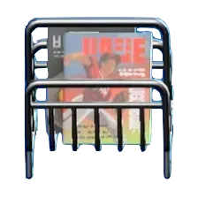 ワイヤーなマガジンラックのスポーツ誌の画像