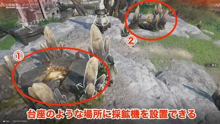 電動採鉱機を設置できる場所