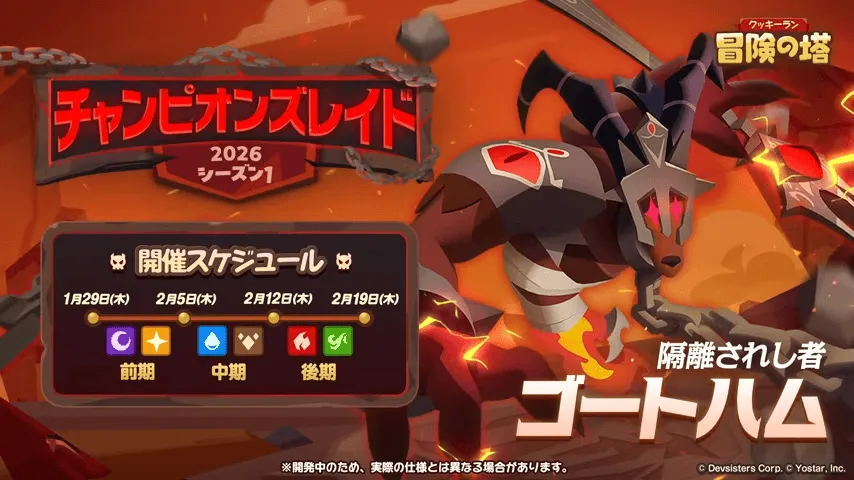 チャンピオンズレイド更新