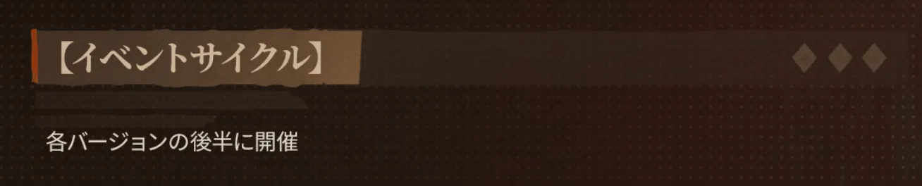 各バージョンの後半に開催される