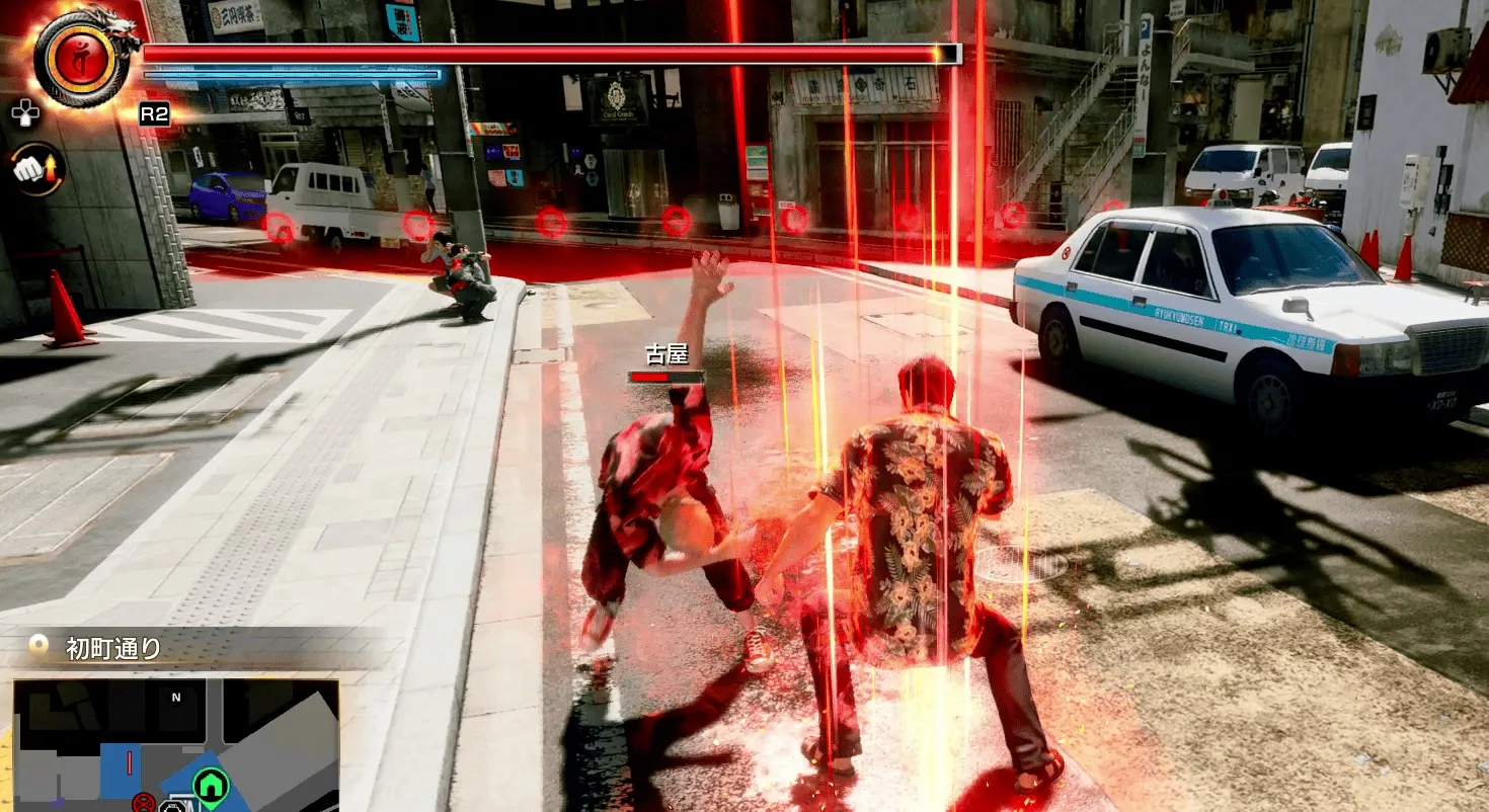 戦闘中はR1で構えながら戦う