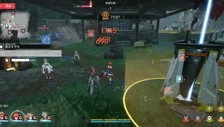 防衛拠点付近でプレイヤー