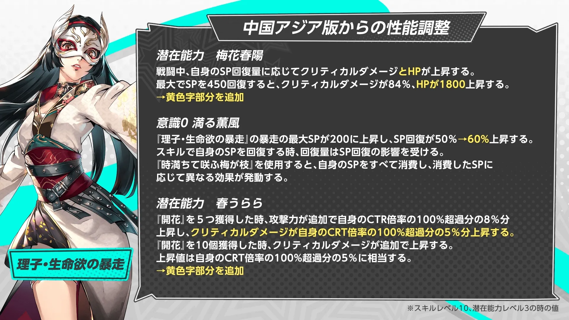 中国アジア版からの性能調整