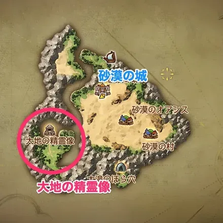 大地の精霊像の場所