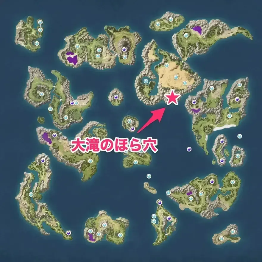 現代の大滝のほら穴マップ