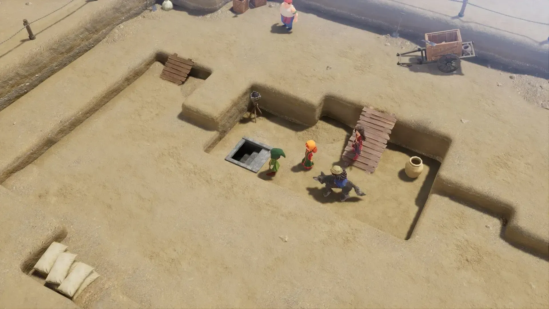 発掘現場の洞窟