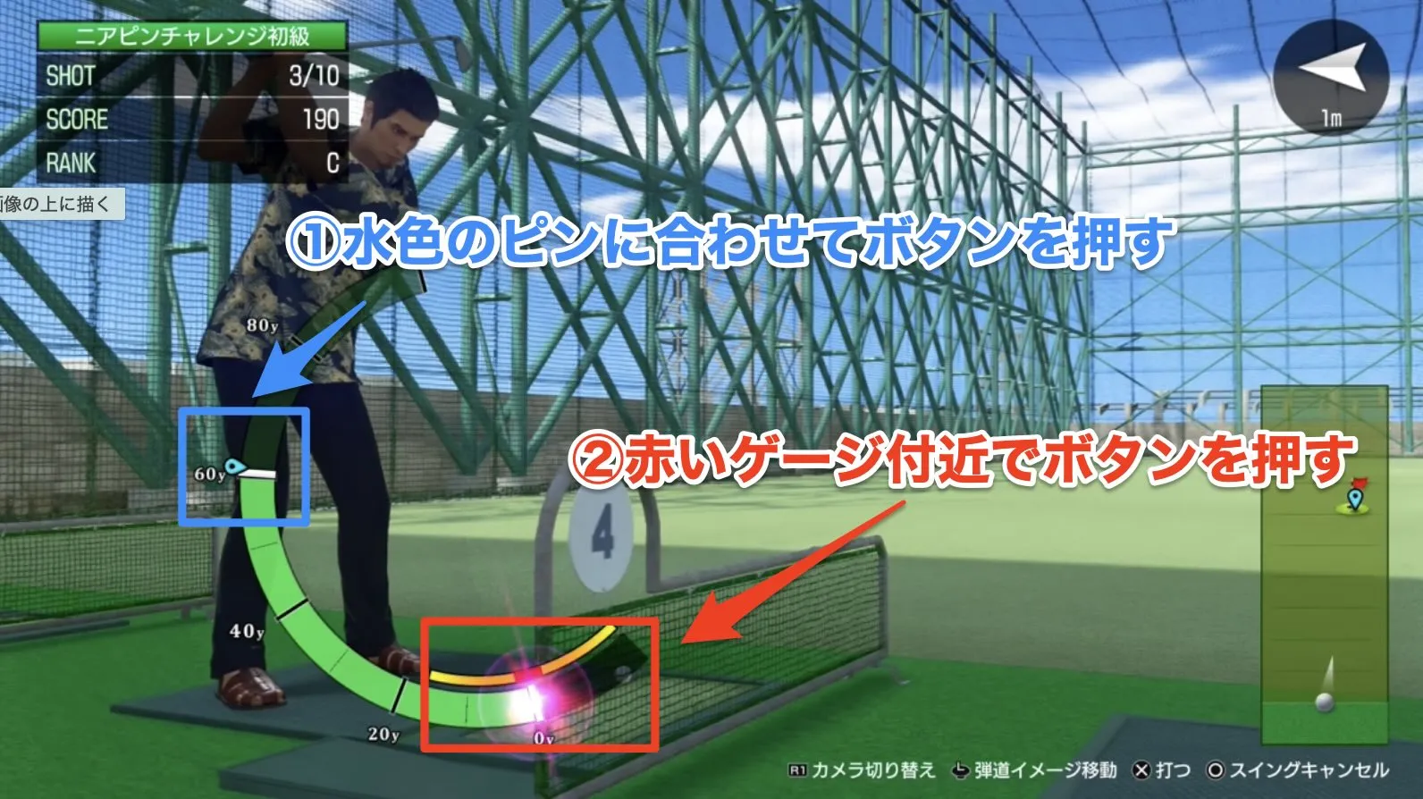 タイミングに合わせてゲージを正確に押す