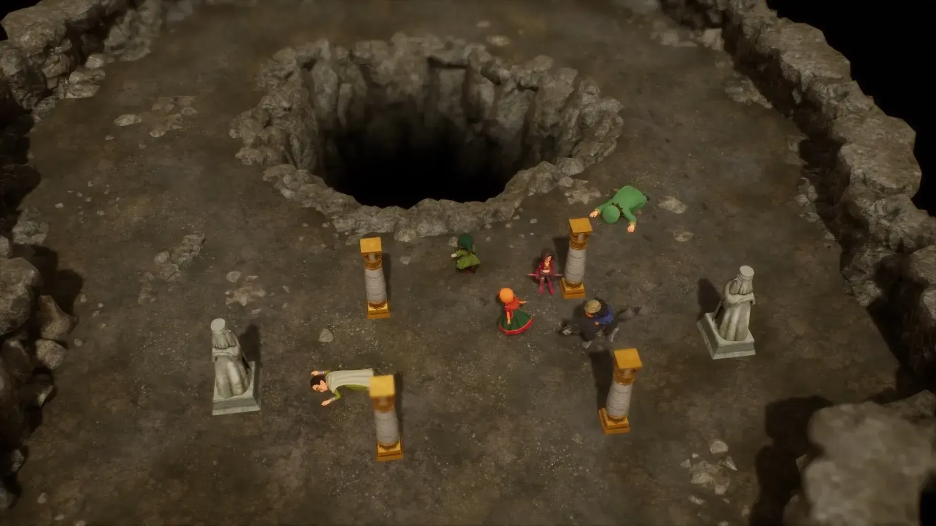 発掘現場の洞窟