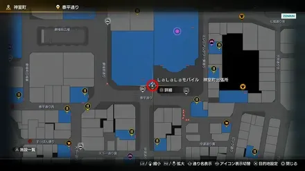 LaLaLaモバイル神室町出張所のマップ