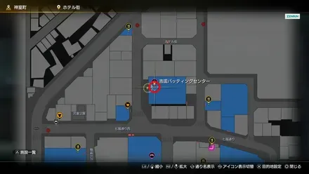 吉田バッティングセンターのマップ