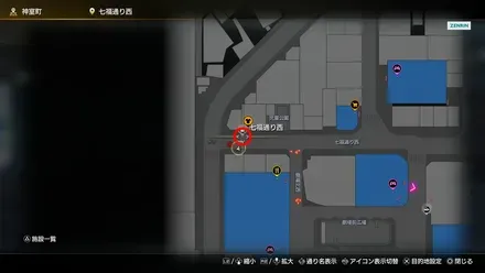 七福通り西のマップ