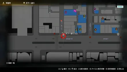 天下一通り入口のマップ