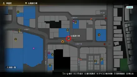 七福通り東のマップ