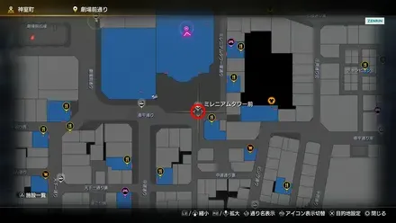 ミレニアムタワー前のマップ